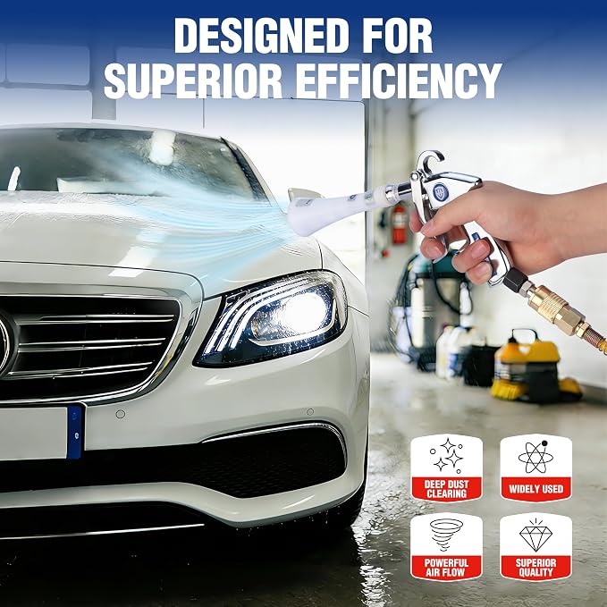 WORKPRO Tornado Nozzle Air Blow Gun for Car Detailing, Workshops, and Home Cleaning – Quickly Blasts Dirt and Dust, Compatible with Air Compressors