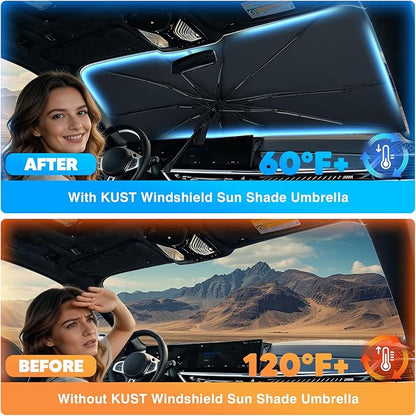 KUST Sun Shade Umbrella for Subaru Ascent 2019-2025 2026 | Custom Fit Windshield Sunshade | Foldable Sunshade with Bendable Handle | Blocks Heat & UV Rays Keep Car Cool Sunshield