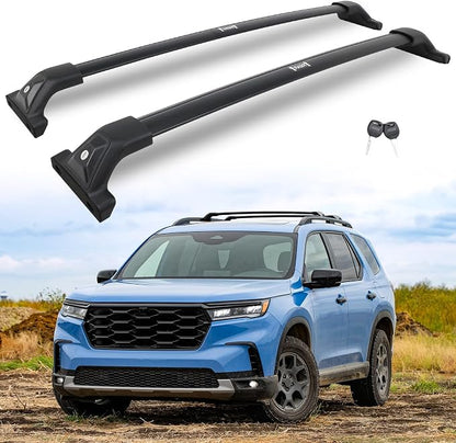 Aluminum Roof Rack Cross Bars with Lock Fit for 2023-2026 Honda Pilot (Not for LX, EX-L), 330lbs Crossbars Anti-Wobble & Wind Noise Reduction Heavy Duty Cargo Carrier Accessories