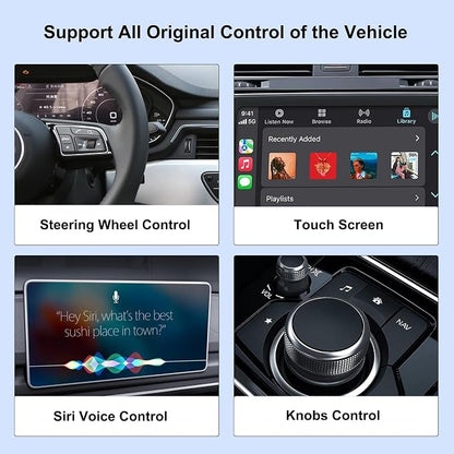 CarPlay Wireless Adapter, Wireless CarPlay Adapter for iPhone Converts Wired to Wireless CarPlay Dongle, Plug & Play Fit for Factory OEM Wired Apple CarPlay Cars from 2016 & iPhone iOS 10+