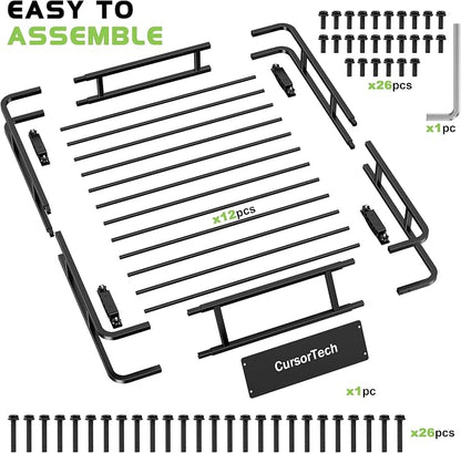Roof Rack Basket 51" x 36" Heavy Duty Roof Cargo Basket 300 lbs Capacity Steel Roof Basket Vehicle Cargo Rack Luggage Holder Rack for SUV Truck Car Travel Camping Storage