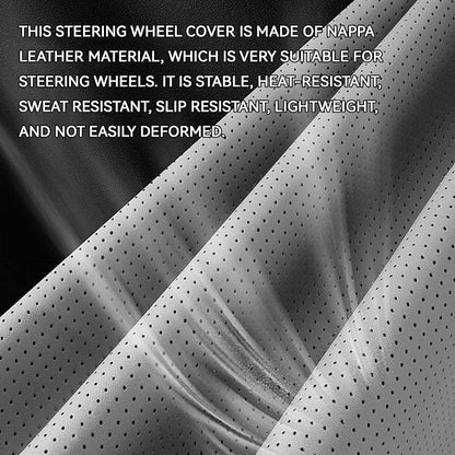 2-Piece Steering Wheel Cover, Carbon Fiber Segmented Steering Wheel Protector, Universal and Anti-Slip Durable Car Leather Protective Cover, Car Interior Accessories for Women and Men (Pink)