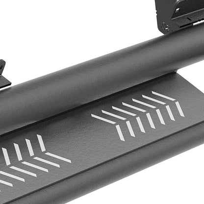 Running Boards Compatible with 2021-2026 Ford Bronco 4 Doors (Not for Sport Model), Heavy-Duty Steel Nerf Bars Two Stairs Design Side Steps Bolt-on Step Plates Rock Sliders Rail