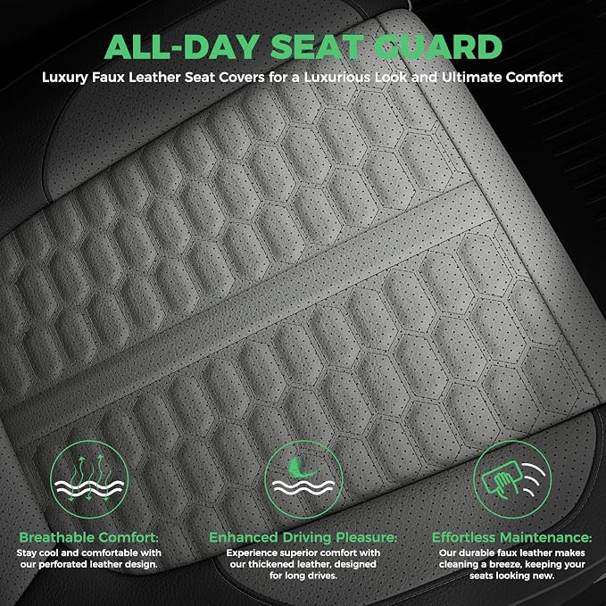 Custom Leather Seat Covers for Silverado/Sierra 1500 2019-2026, 2500HD 3500HD 2020-2026 Crew Cab Full Set with Jump Seat Cover (Armrest Storage Version Only), Truck Accessories