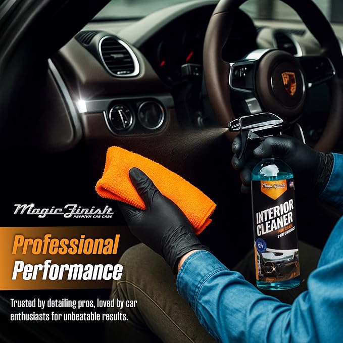 Magic Finish Interior Cleaning Spray (16 fl oz) – All-in-One Car Cleaner Spray for Seats, Dashboards & Consoles – Fast-Acting Car Cleaning Supplies for Rubber, Plastic, Carpet & Upholstery