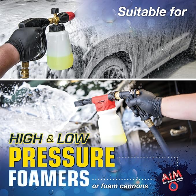 AIM Chemicals Wash N Wax Car Soap - pH neutral for cars, trucks, boats, and RVs. Protects wax and sealants. Use with foam cannon or hand wash. Ideal for detailing and cleaning supplies (AC WWG - FBM)