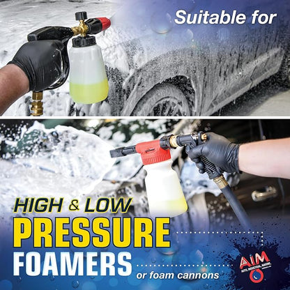 AIM Chemicals Wash N Wax Car Soap - pH neutral for cars, trucks, boats, and RVs. Protects wax and sealants. Use with foam cannon or hand wash. Ideal for detailing and cleaning supplies (AC WWG - FBM)
