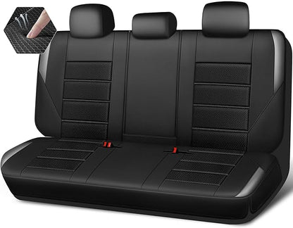 CAR PASS Memory Foam Back Car Seat Covers,Thick 3D Foam Mesh Bench Seat Covers Leather Metallic, Air Cool Rear Seat Cover Black Gray Aluminum Film, Comfort for Cars, Trucks, SUVs Automotive,Black Gray