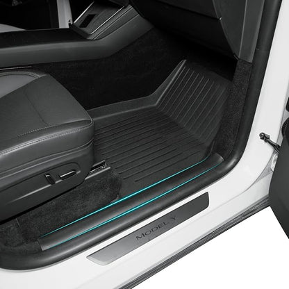 SUPER LINER Tesla Model Y Floor Mats 2025 2026 | Custom Fit All-Weather 12-Piece Set TPE Material| Model Y Juniper Floor Mats Back Seat Protector,Cargo Liner, Trunk & Interior Accessories 5-seat