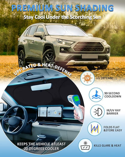 Sun Shade for RAV4 Windshield Sunshade fit for Toyota RAV4 2019-2021 2022 2023 2024 2025 Accessories Front Window Cover Shield Visor Protector Blocker