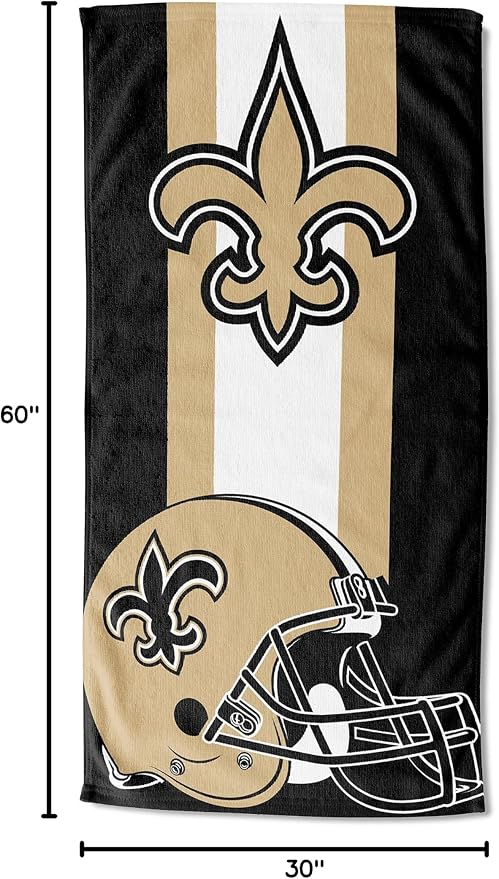 Northwest NFL New Orleans Saints Unisex-Adult Beach Towel, 30" x 60", Zone Read (Pack of 6)