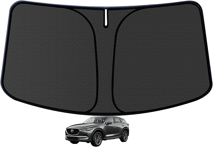 CX5 Customized Windshield Sun Shade for 2017-2025 2026 CX5 Sport/Touring/Grand Touring/4 Door Crossover Front Window Sunshade Visor Protector Foldable Blocks UV Rays Keep Car Cooler Accessories