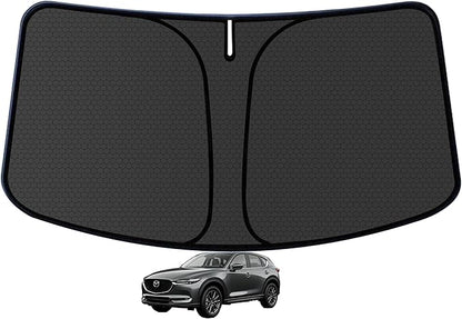 CX5 Customized Windshield Sun Shade for 2017-2025 2026 CX5 Sport/Touring/Grand Touring/4 Door Crossover Front Window Sunshade Visor Protector Foldable Blocks UV Rays Keep Car Cooler Accessories