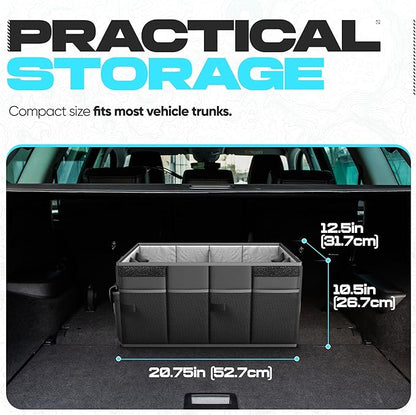 FORTEM Trunk Organizer For SUV Car Trunk Organizer, Foldable Storage, Car Accessories for Women Men, Collapsible Bag, 600D Oxford, Non Slip Bottom, Straps, Soft Cover (45L)