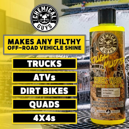 Chemical Guys Tough Mudder Foaming Heavy Duty Car Wash Soap - Soap for Foam Cannons, Foam Guns, or Buckets - Safe for Trucks, ATVs, RVs, and Off-Road Vehicles - 64 oz Lemon Scent