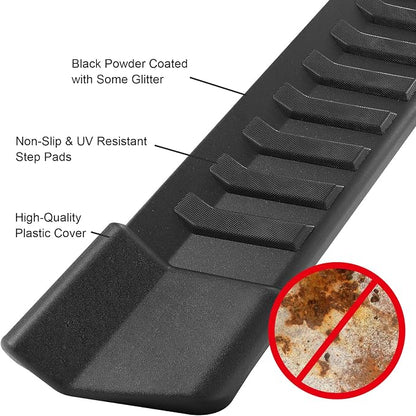 COMNOVA Pair Running Board Nerf Bar Compatible with 15-26 Ford F150 Superduty Crew Cab（4 Full Size Doors） Rocker Slider Side Steps,Width 6 Inches V Style.with OE Style Brackets