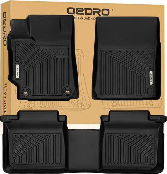 OEDRO Floor Mats Fit for 2015-2017 Toyota Camry, TPE All-Weather Camry Car Mats Includes 1st and 2nd Row: Front, Rear, Full Set Liners, Black