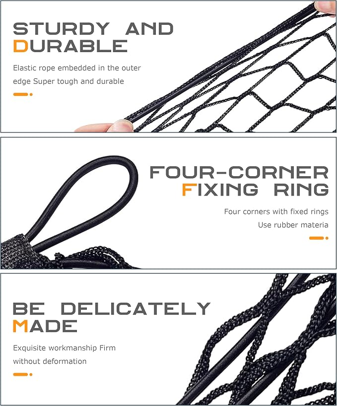 SCUARI Cargo Net,Truck Bed Organizer,Car Accessories Cargo Net for Pickup Truck Bed,3 Pocket Trucks Beds Cargo Nets,43.3" x 11.8" Elastic Cargo Nets,Suitable for Car SUV Van Trunk Pickup