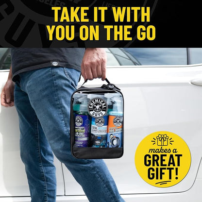 Chemical Guys Quick Detailing Kit With Storage Bag, Raging Rhino SmartOne Exterior Spray, Interior Cleaner, Tire Shine, Microfiber Towels, And Applicators Giftable Car Care Set