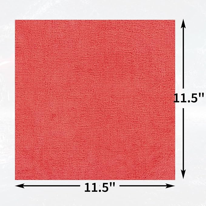 Microfiber Cleaning Cloth, 150 Pack Cleaning Rags Microfiber Towel Bulk Absorbent Lint-Free WashCloths, All-Purpose Towels for Cars, Shop, Automotive, Garage, Home Kitchen 11.5"*11.5", Red