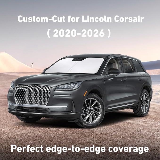 EcoNour Windshield Sunshade Compatible for Lincoln Corsair 2020-2024 2025 2026, Sun Visor for Front Windshield & Window Sun Shade Cover, UV Heat Blocker & Protector, Car Accessories