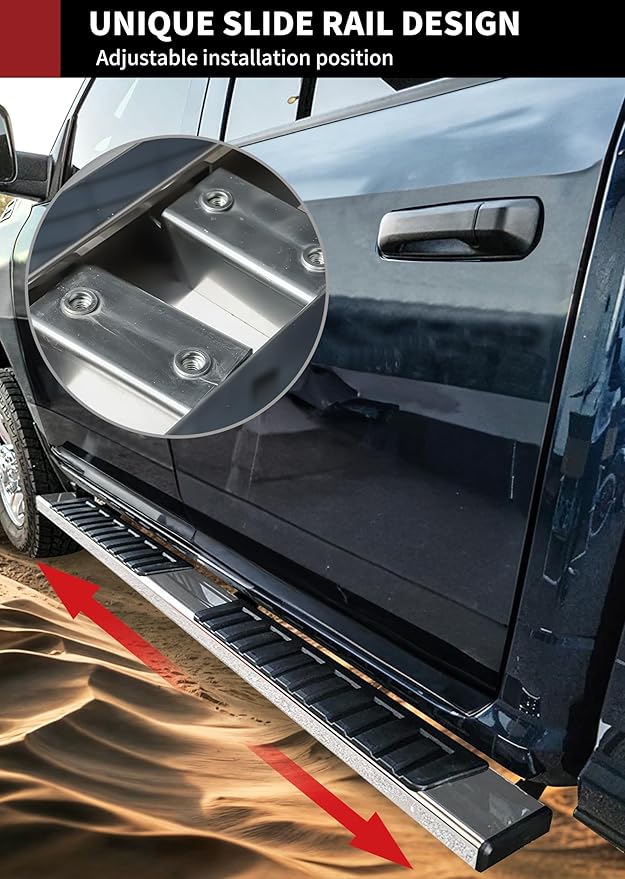 YITAMOTOR 6.5 Inches Running Boards Compatible with 2019-2026 Chevy Silverado/GMC Sierra 1500 Crew Cab, 2020-2026 2500HD 3500HD, Running Boards for Silverado Crew Cab, Side Step Bars Stainless Steel