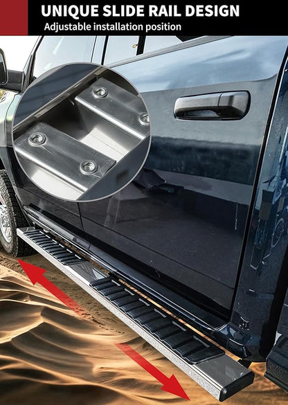 YITAMOTOR 6.5 Inches Running Boards Compatible with 2019-2026 Chevy Silverado/GMC Sierra 1500 Crew Cab, 2020-2026 2500HD 3500HD, Running Boards for Silverado Crew Cab, Side Step Bars Stainless Steel