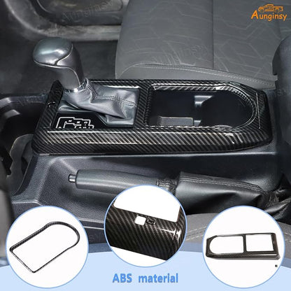 Aunginsy Car Gear Shift Panel Cover Cup Holder Trim Kit Compatible with Toyota Tacoma 2016-2023 Center Console Gear Shifter Cupholder Panel Decorative Frame Protection Ring ABS Interior Accessories