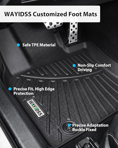 Floor Mats for Ford Expedition MAX 2018-2023 2024 (Only Fit Max 8 Seats / 2nd Row Bench Seat) with Cargo Liners,TPE All Weather Protection Floor Liners with Trunk Mat Covering The Backrest