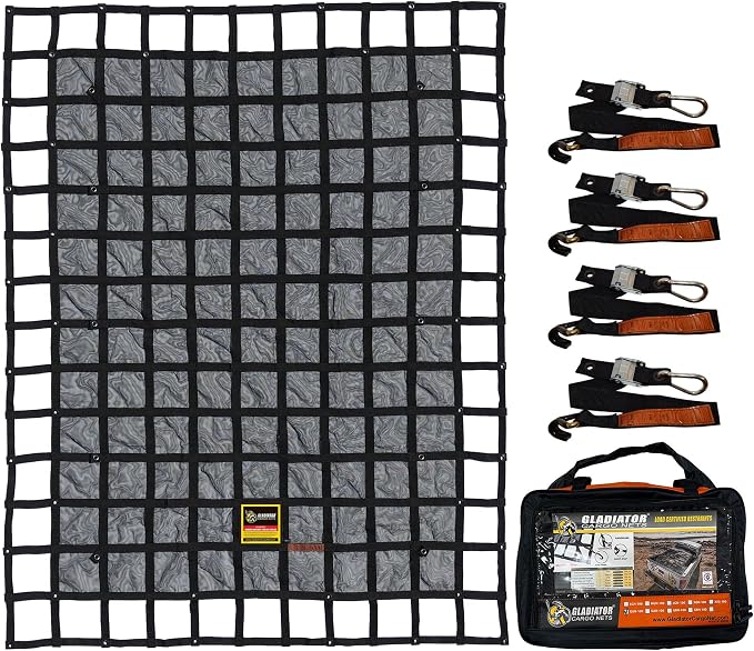Gladiator Cargo Nets - Heavy Duty Trailer Cargo Net - (SUT-100) - 7.3' x 9.3' (for 5x8 ft Trailers)