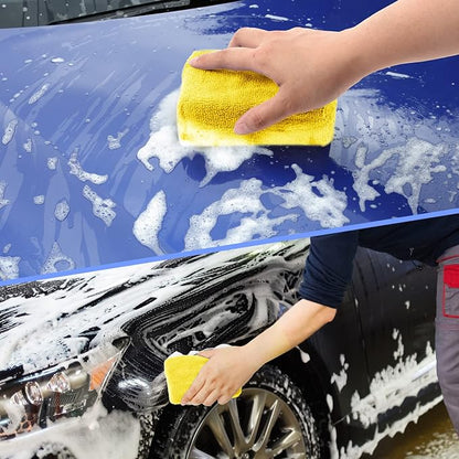 12 Pack Microfiber Applicator Pad Microfiber Sponge for Car Include Round Wax Microfiber Applicator Rectangle Car Drying Towel Exterior Auto Detailing Kit for Cleaning (Yellow)