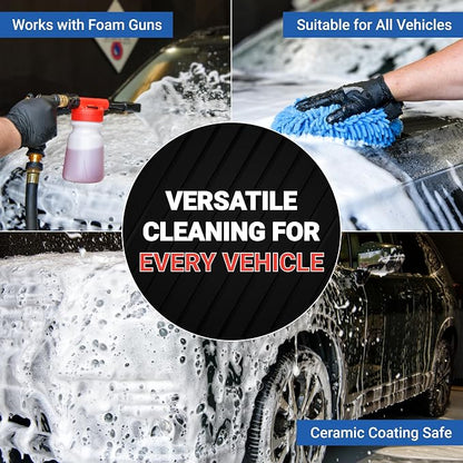 AIM Chemicals Car Wash - High Foam Formula Car Shampoo, Professional Car Wash Shampoo Compatible with Ceramic Coatings - Ideal for Foam Guns - Streak-Free Finish for Detailing - 1 Quart
