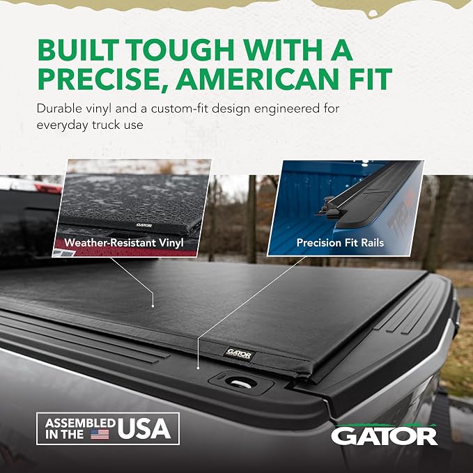 Gator Soft Roll-Up Truck Bed Tonneau Cover w/ Gear Straps | 134693 | Fits 2019 - 2025 Dodge Ram 1500, 2010-20 2500/3500 6' 4" Bed (76.8")