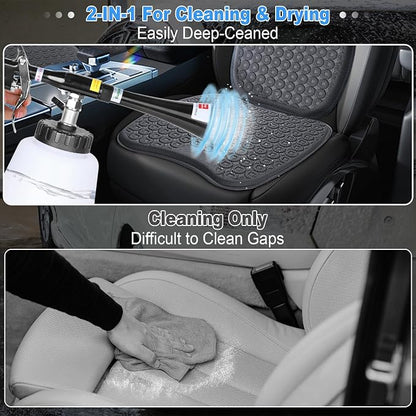 Car Cleaning Gun Kit Detailing Interior Dry Air Blow Gun with 2 Nozzle High Pressure Blower Cleaning Tool Kit for Car Surfaces Quickly Blasts Dust, Works with Air Compressor
