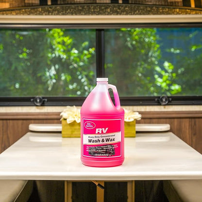 Gel Gloss RV Wash & Wax - Clean, Streak-Free, Reduced Water Spotting, pH Neutral, Concentrated Carnauba Formula, Provides a High Sheen Finish on Campers and Motorhomes, 128 oz (1 Gallon)
