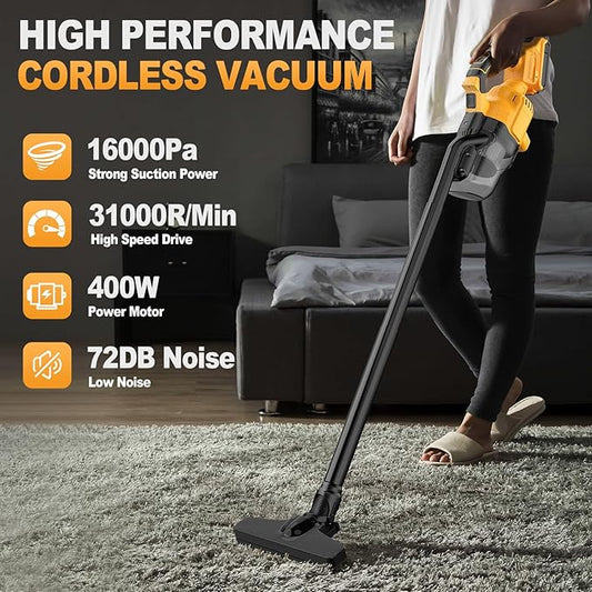 Cordless Vacuum Compatible with Dewalt 20V Battery, Portable Handheld Vacuum Cleaner with 2 HEPA Filter, 4 Multi Nozzle, Power Shop Vacuum for Home, Car, Floor, Carpet (Battery Not Included)