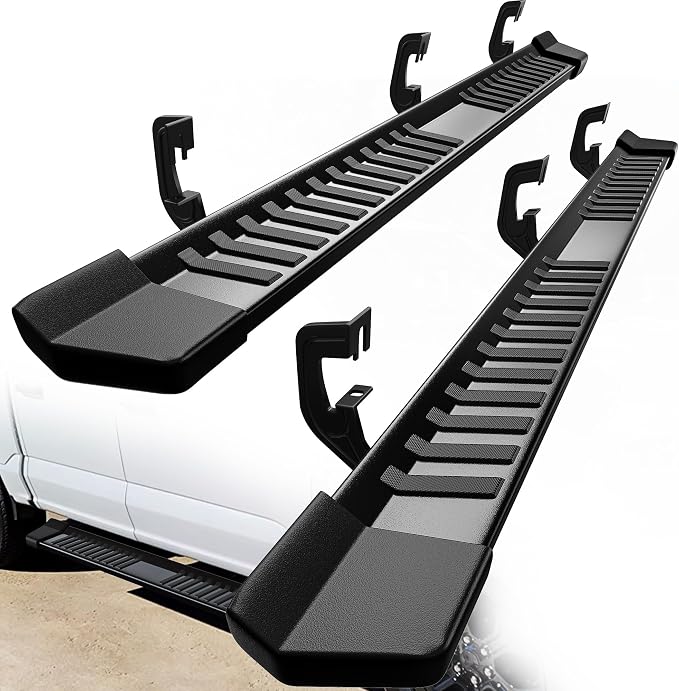 YITAMOTOR 6 Inches Running Boards Compatible with 2007-2018 Chevy Silverado/GMC Sierra 1500 Crew Cab & 2007-2019 2500HD 3500HD Crew Cab Side Steps Textured Black Nerf Bars
