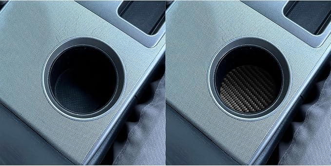 NVCNX Real Premium Carbon Fiber for Toyota 2nd Gen Tacoma Accessories 2005-2015 2006 2007 2008 2009 2010 2011 2012 2013 2014 Center Console Cup Holder Insert Mat Cover Interior Trim Sticker Decal 1PC