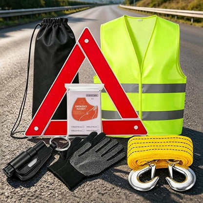 Car Roadside Emergency Kit Automotive Car Safety Kits for Vehicles Woman Man Teen Black