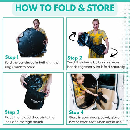 Windshield Sun Shade | Compatible for Jeep Cherokee SUV (2014-2023) | Certified 99.87% UVB & 99.02% UVA Car Sun Shade. Award Winning Sunshade - Patented Technology | Car Shades by Kinder Fluff