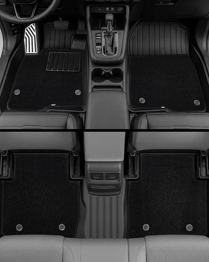 3W Floor Mats(with Metal Pedals) with Carpet & Cargo Liner Fit for Honda CR-V 2023 2024 2025 2026 TPE All Weather Waterproof Custom Fit Automotive Liners and Carpet for Honda CRV(Include Hybrid)