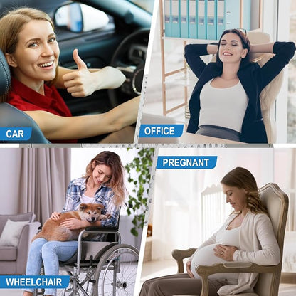 Lofty Aim Memory Foam Lumbar Support Cushion Relieves Lower Back Pain for Car, Office Chair, and Wheelchair Use, 4D Mesh Cover, Gray
