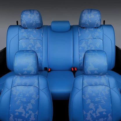 Carlimeki Leather Seat Covers Custom Fit for Tacoma Gen 3rd (2016-2023) Double & Crew Cab, for SR, SR5, Limited, TRD Pro, TRD Sport, TRD Off-Road, Trail Special Edition - Fully Covered