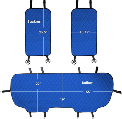 FH Group Car Seat Cushion Neosupreme Automotive Seat Cushions - Universal Fit, Rear Car Seat Cushion, Car Seat Cushions With Non-slip Silicone Backing for SUV, Sedan, Van Rear Set Blue