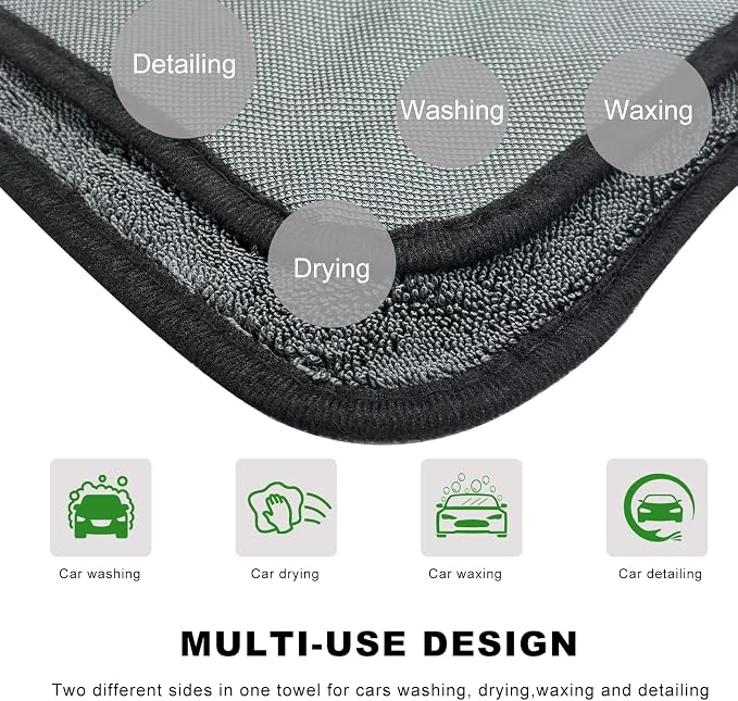 Car Drying Towel, 35.4"×23.6" Large Ultra Absorbent Microfiber Cleaning Cloth, 1200GSM Streak-Free Auto Detailing Towel Reusable Cleaning Rag for Cars, Trucks, SUVs, RVs