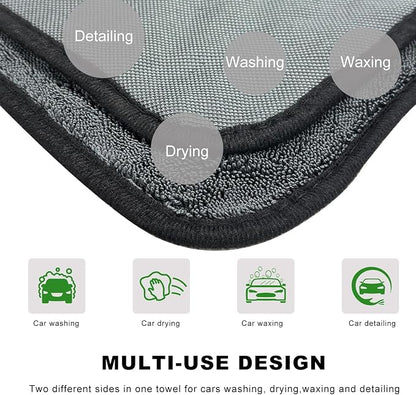 Car Drying Towel, 35.4"×23.6" Large Ultra Absorbent Microfiber Cleaning Cloth, 1200GSM Streak-Free Auto Detailing Towel Reusable Cleaning Rag for Cars, Trucks, SUVs, RVs