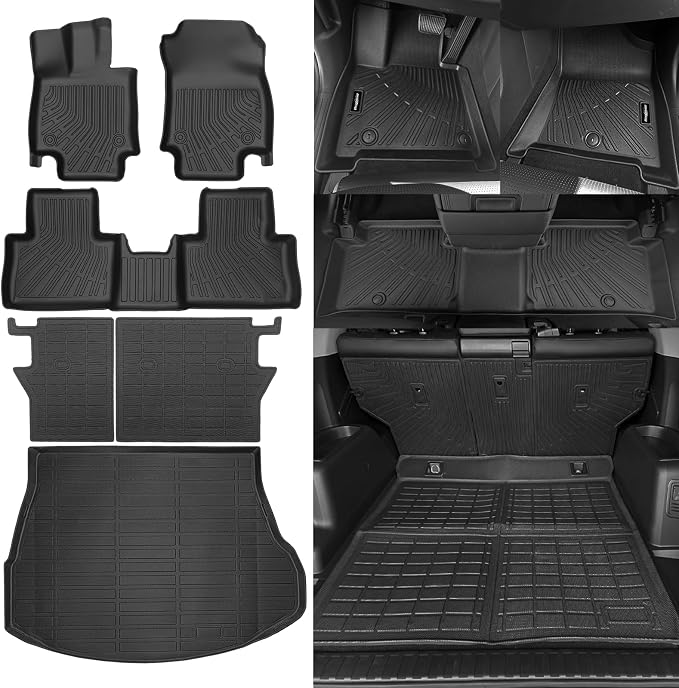 Floor Mats for 2022-2026 Lexus NX (NX250/NX350, Not for NX350h &NX450h+), Trunk Mat and Backrest Mat All Weather TPE Protector for Lexus NX Accessories
