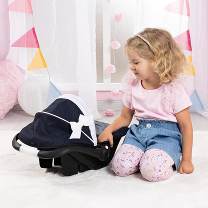 Bayer Design Classic Blue Reborn Car Seat for 46 cm Dolls, Pram Compatible