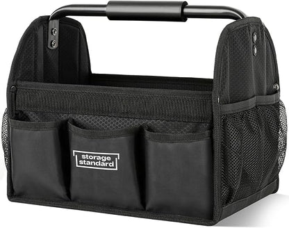 Detailing Caddy Organizer with Handle - Storage, Cars, & Cleaning Caddy for Supplies, Tools, & Home Improvement - Heavy Duty Car Detailing Supplies With Multi-Pockets & Collapsible Tote Design