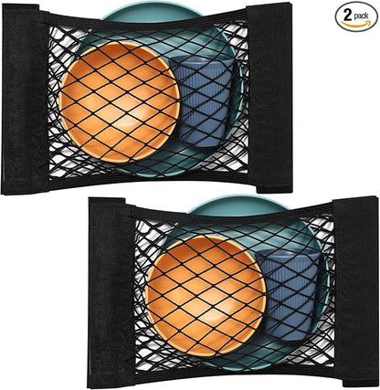 TOBWOLF Universal Mesh Cargo Net With Tape Stickers, 25x40cm / 9.8x15.7in, Elastic Car Storage Net, RV Netting Pocket, Wall Sticker Add-on Pouch Bag for Car Trunk